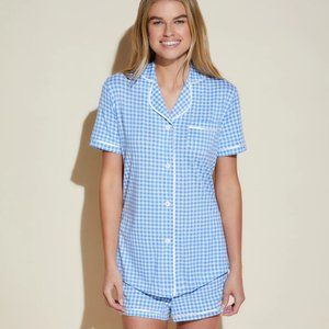 NWT - Cosabella Women's Blue Gingham PJ Set - Size Small